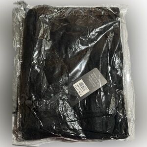 Black Drawstring Waist Fleece Pants
